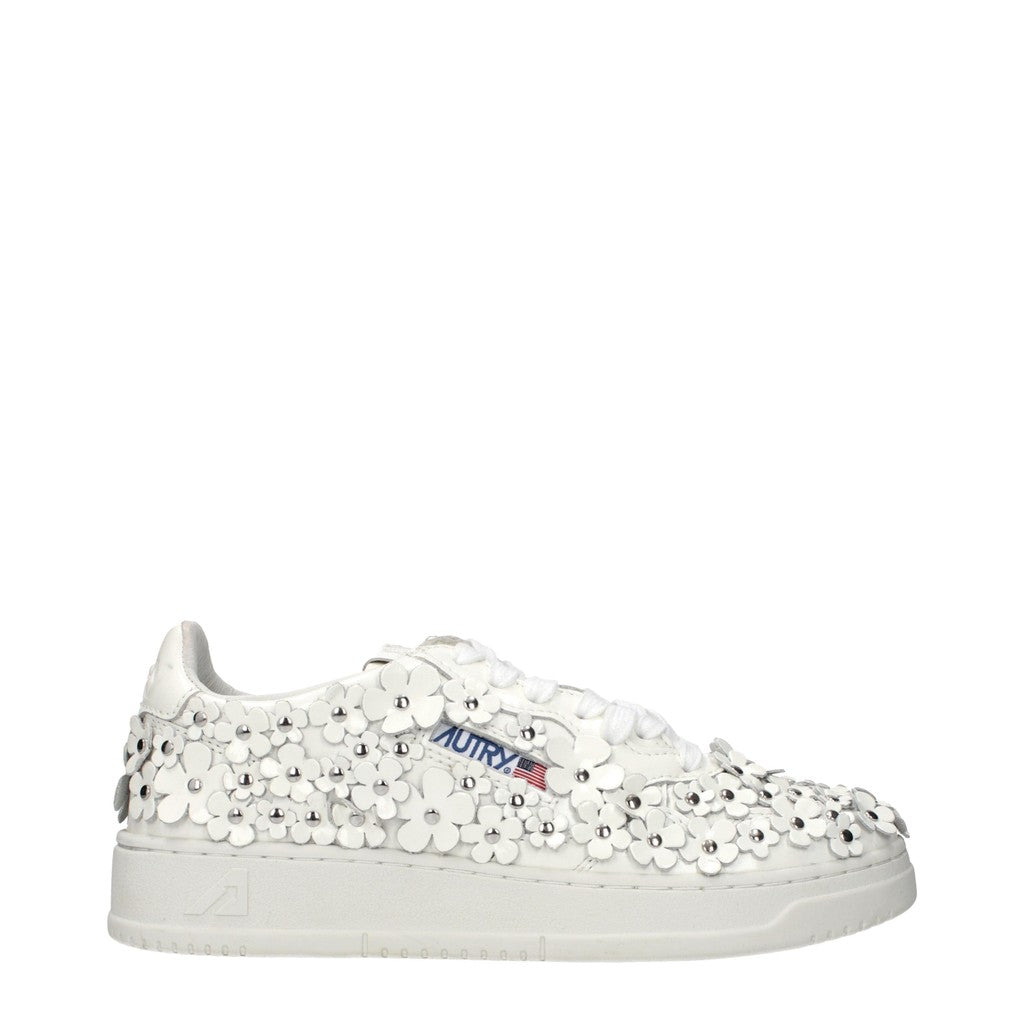 Autry Medalist Leren sneakers met lakleren detail – Wit