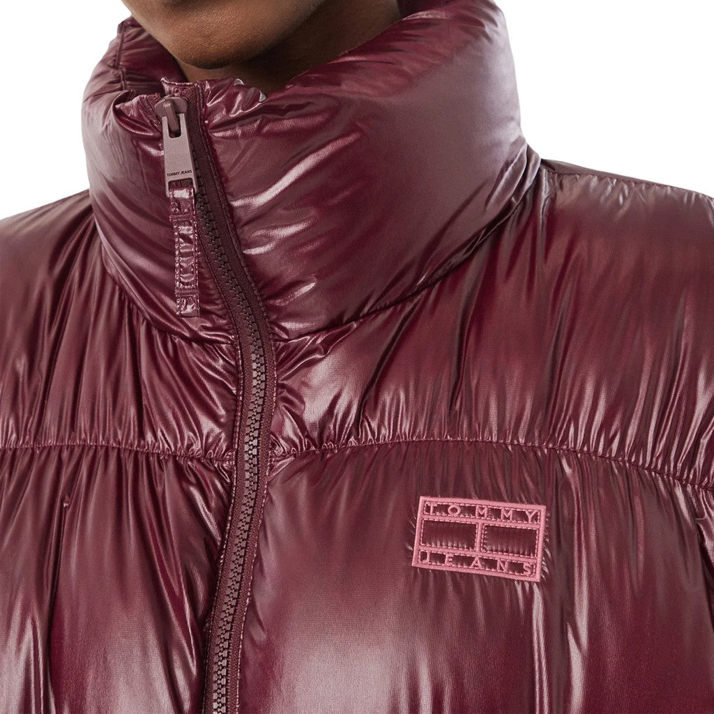 Tommy Jeans Glanzende donsjas – Bordeaux