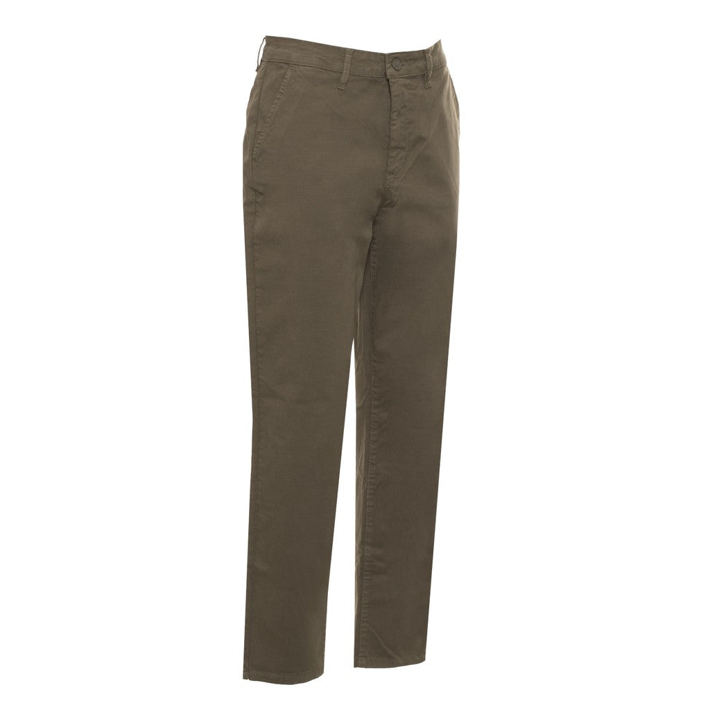 Guess Broek met vier zakken en logo – Olijfgroen