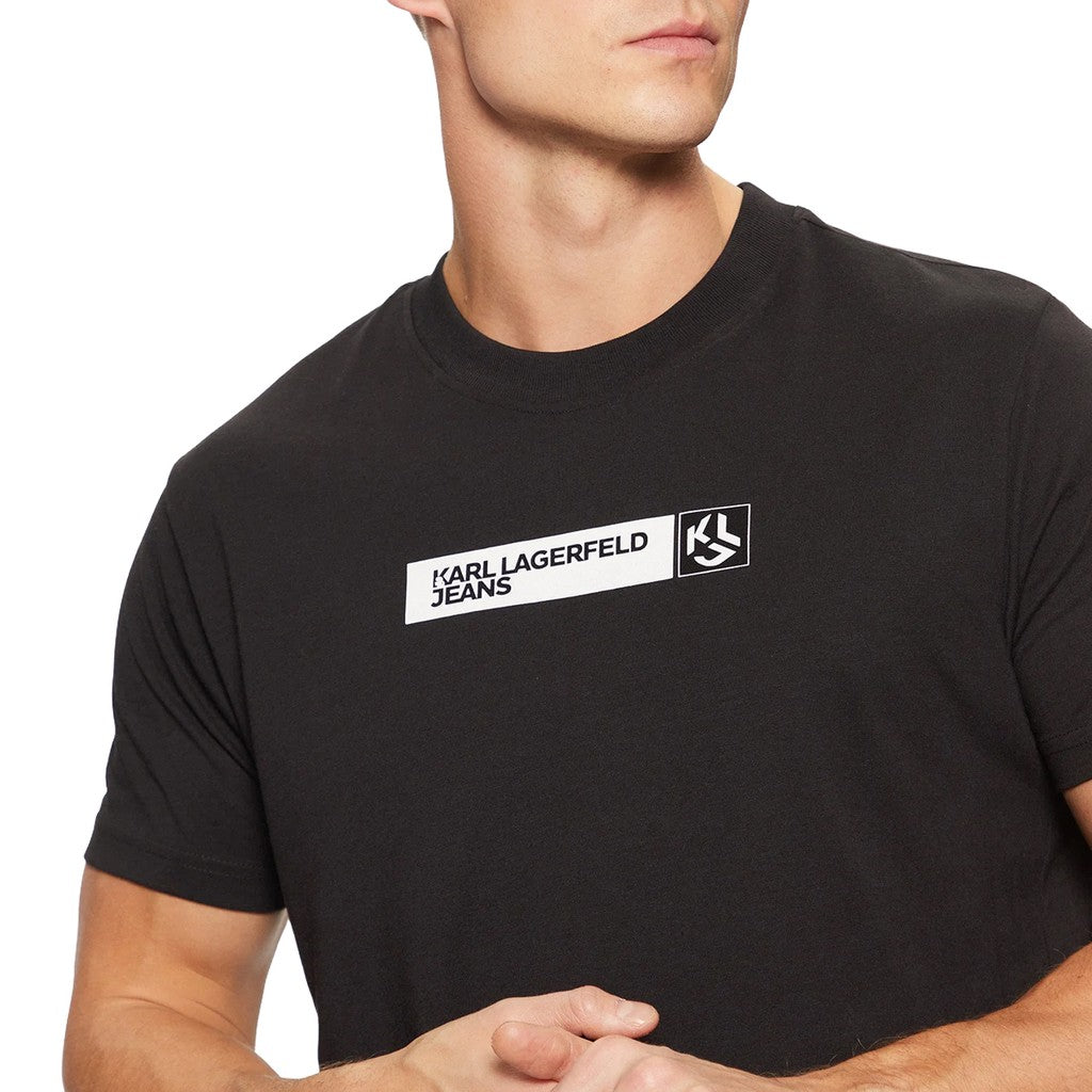 Karl Lagerfeld Slim fit T-shirt met print – Zwart