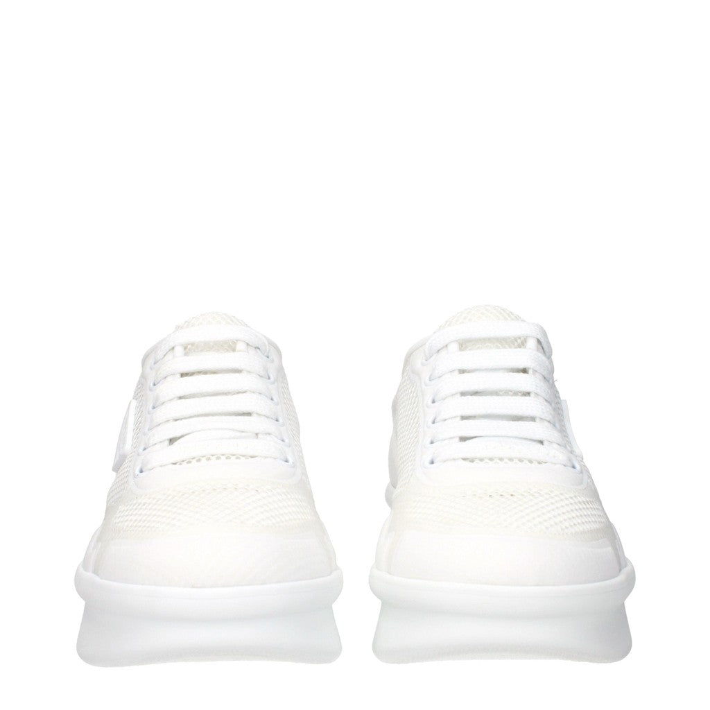 Prada Re-Nylon Sneakers met veters en hak – Wit