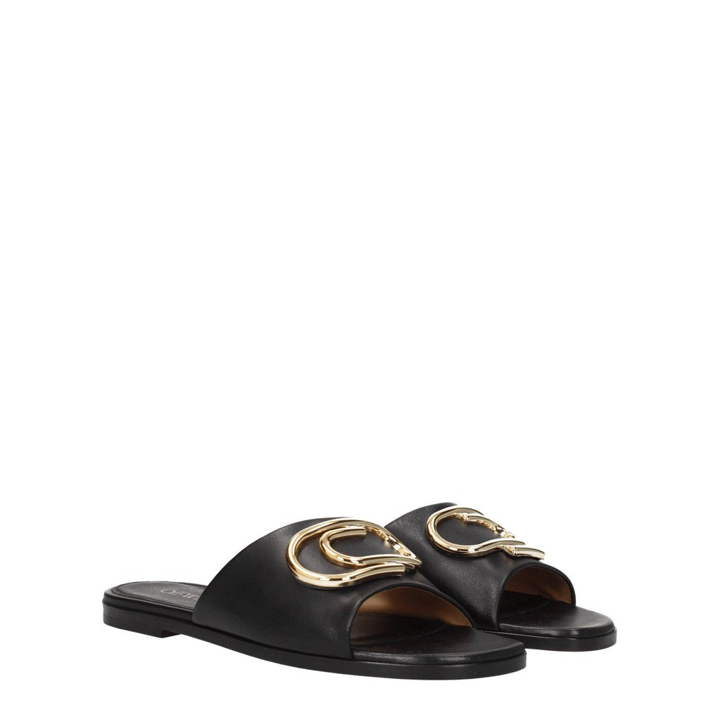 Off-White Leren sandalen – Zwart