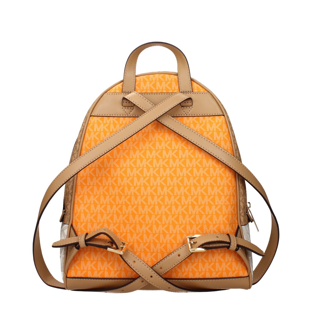 Michael Kors Rhea Rugzak met goudkleurige details – Beige / Oranje