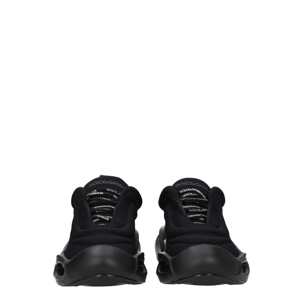 Dolce & Gabbana Stoffen sneakers met hak – Zwart