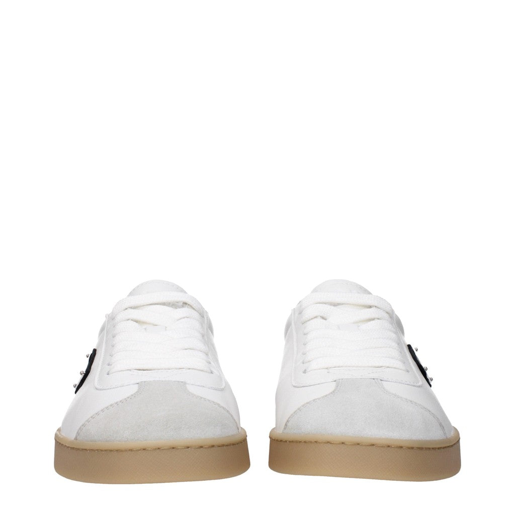 Prada Lane Sneakers van leer en suède – Wit / Zwart