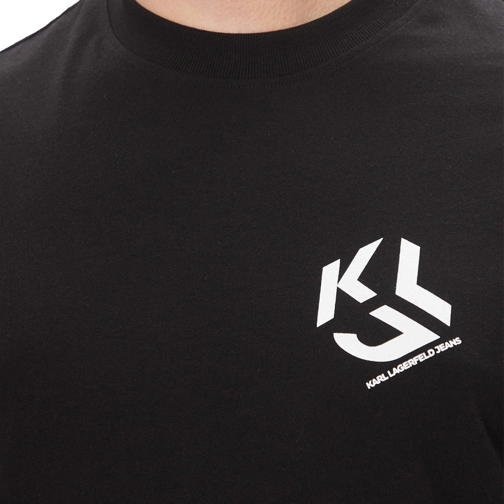 Karl Lagerfeld T-shirt met monogram – Zwart