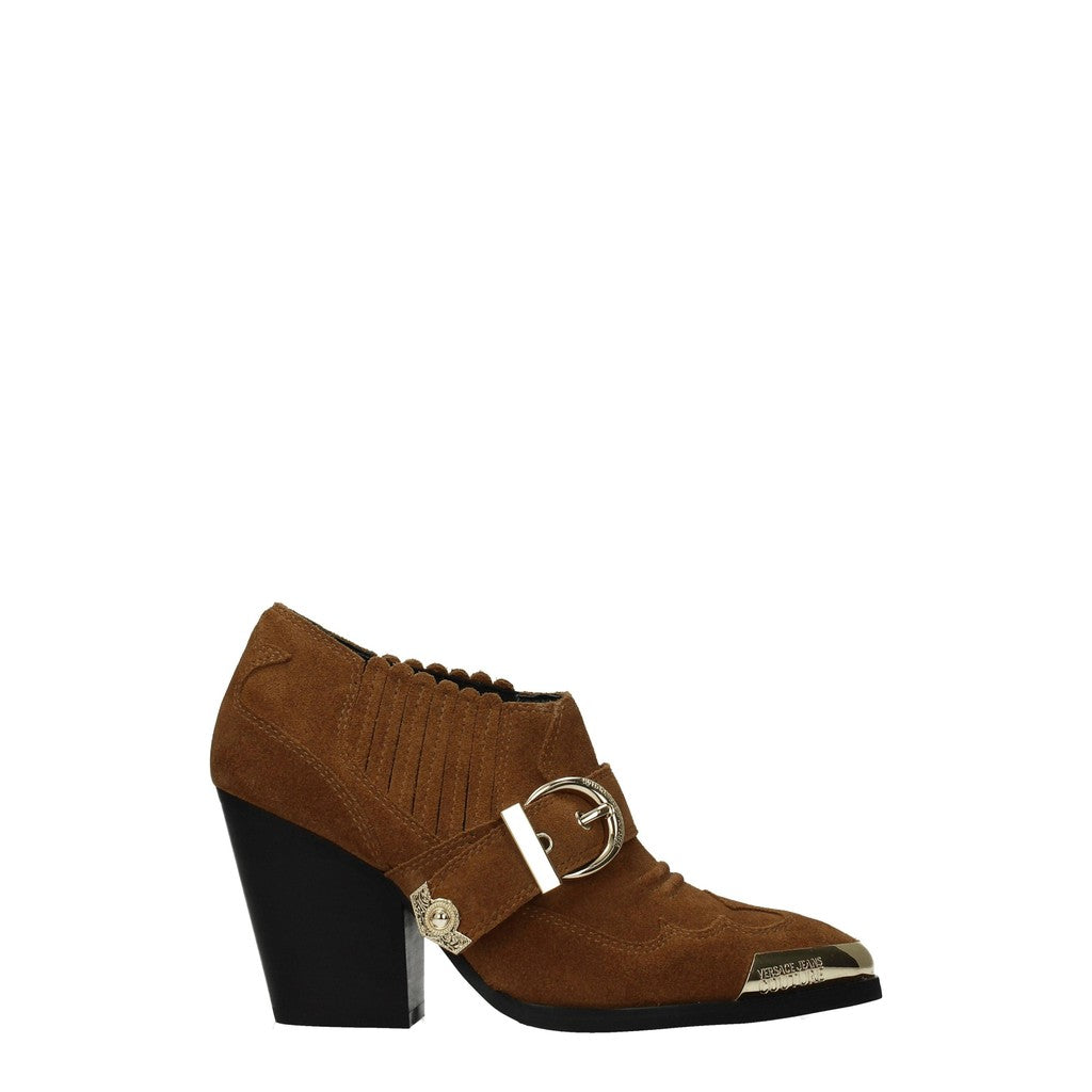Versace Suède pumps met hak – Bruin
