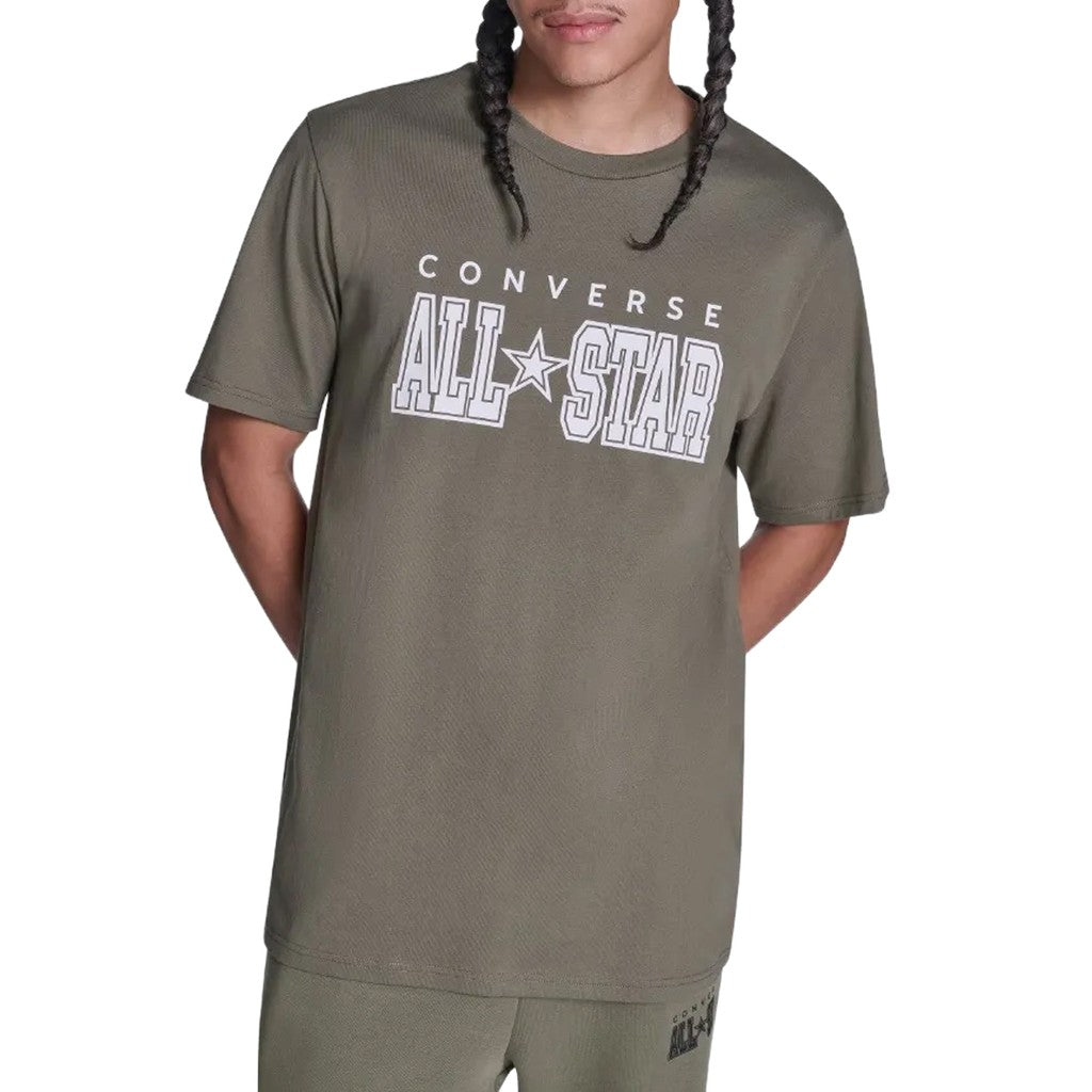 Converse T-shirt met ronde hals en bedrukt logo – Groen