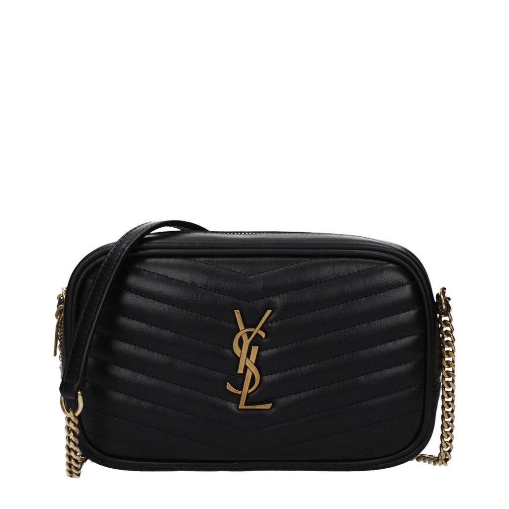 Saint Laurent Lou Crossbodytas met ritssluiting en kaartvakken – Zwart