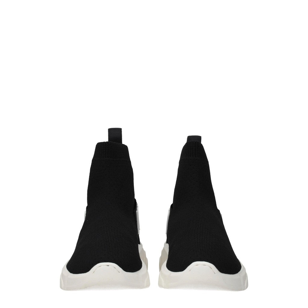 Love Moschino Stoffen sneakers met rubberen zool – Zwart