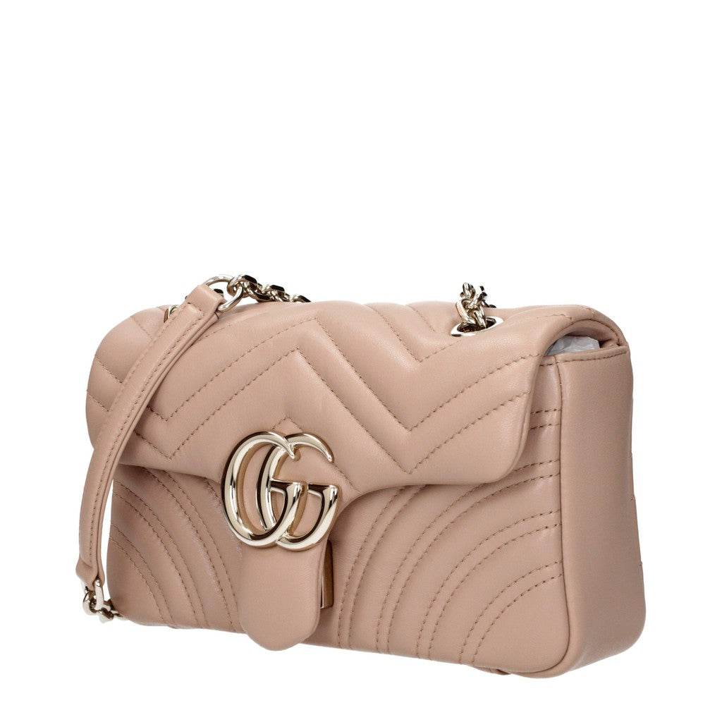 Gucci GG Marmont Schoudertas Small met platinakleurige details – Lichtroze