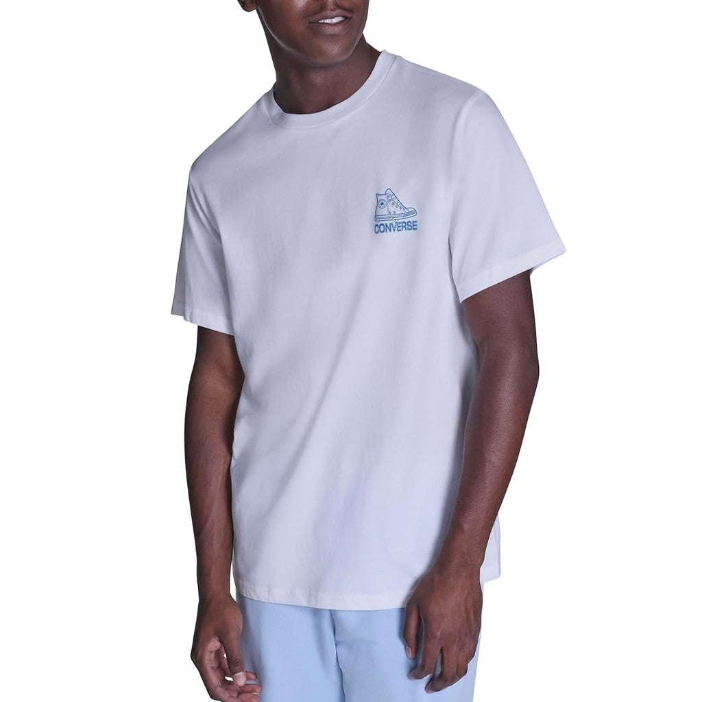Converse T-shirt met print en bedrukt logo – Wit