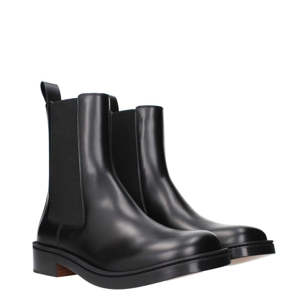 Alexander McQueen Boots met leren zool – Zwart