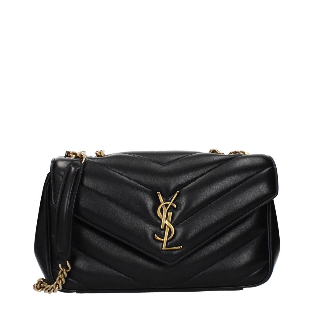 Saint Laurent Loulou Compacte schoudertas met kaartvak – Zwart