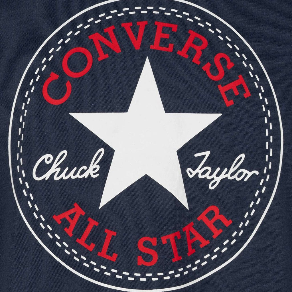 Converse T-shirt met ronde hals en bedrukt logo – Marineblauw