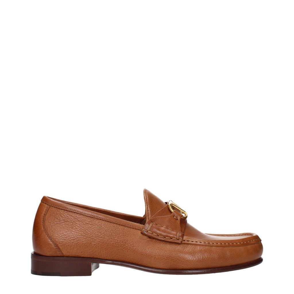 Valentino Garavani Loafers met leren zool en ronde neus – Bruin