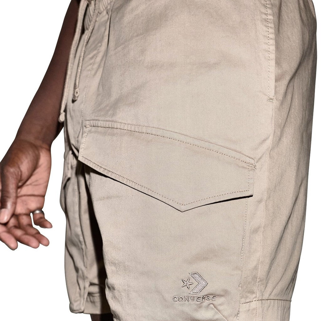 Converse Bermuda short met trekkoord en logo – Beige