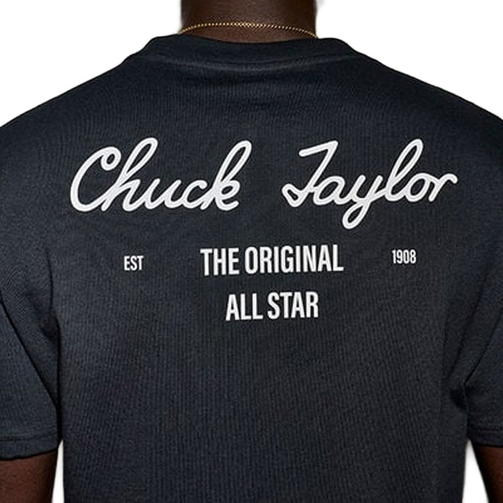 Converse T-shirt met ronde hals en bedrukt logo – Zwart
