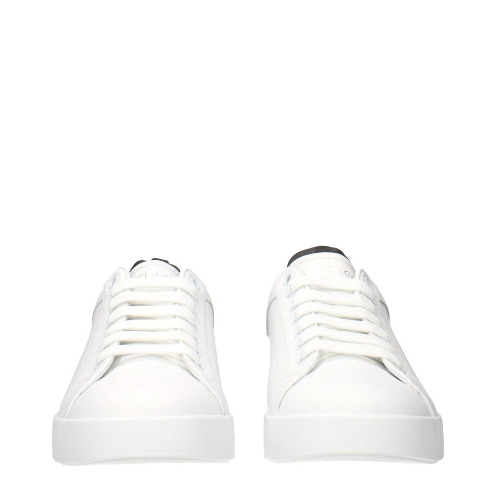 Dolce & Gabbana Sneakers van leer en suède met veters – Wit / Zwart