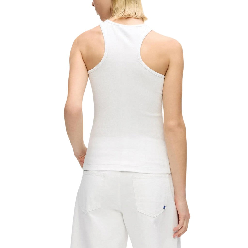 Karl Lagerfeld Geribde tanktop – Wit