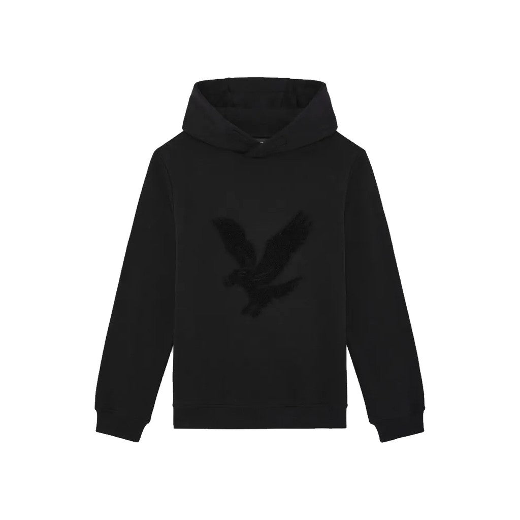 Lyle & Scott Kids Hoodie met lange mouwen en logo – Zwart