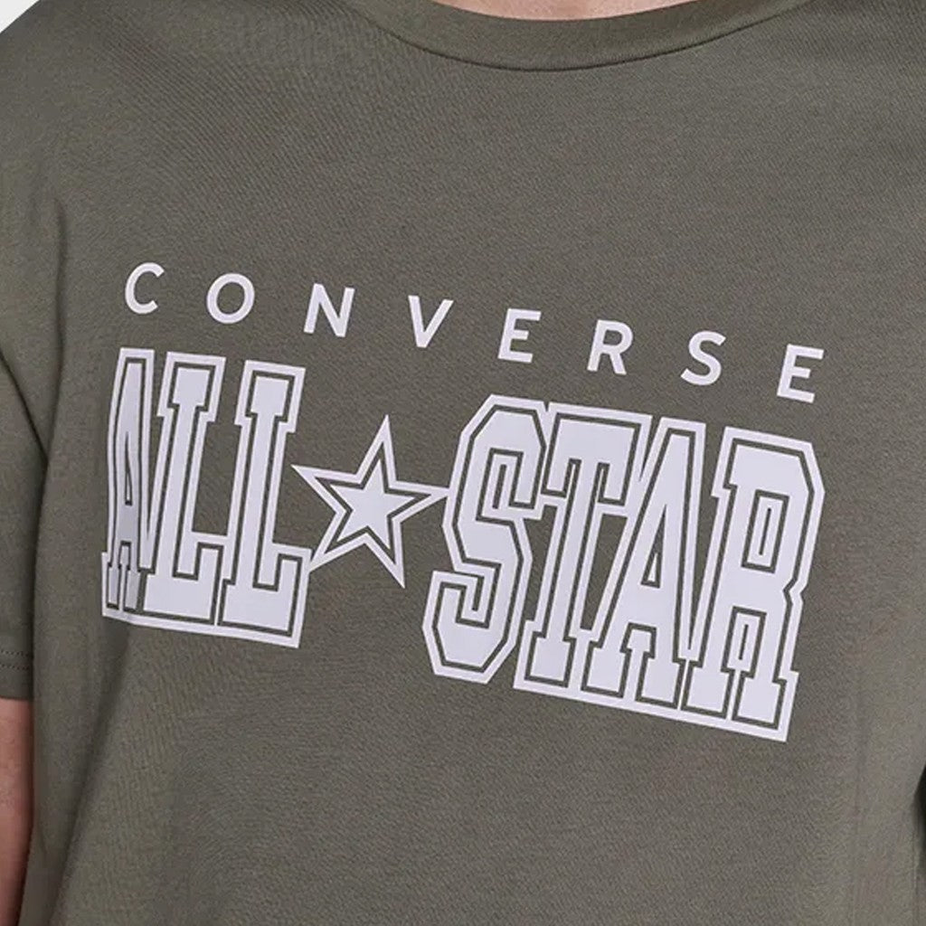 Converse T-shirt met ronde hals en bedrukt logo – Groen