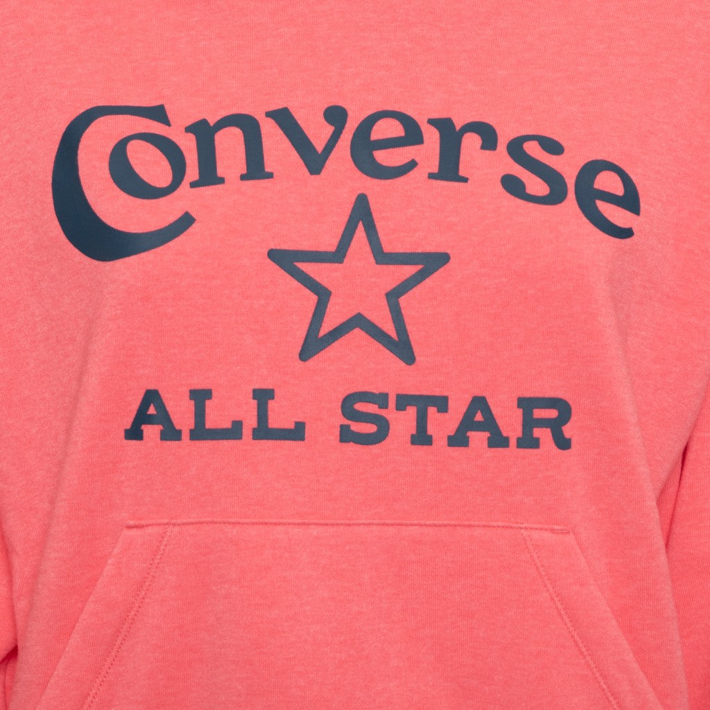 Converse Tweekleurige hoodie met fleece en bedrukt logo – Rood