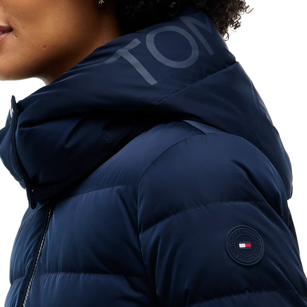 Tommy Hilfiger Gewatteerde jas met capuchon – Blauw