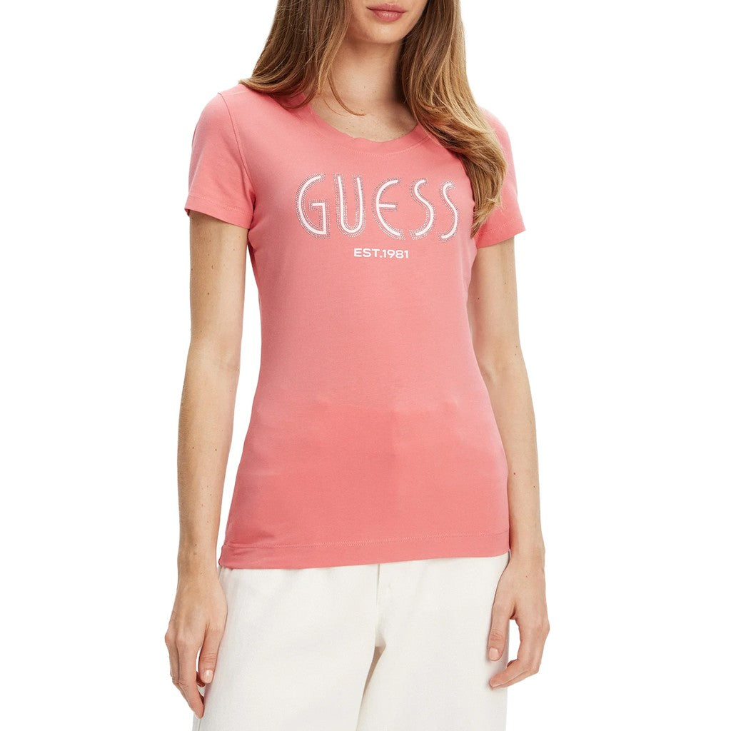 Guess T-shirt met logoprint Dames – Roze