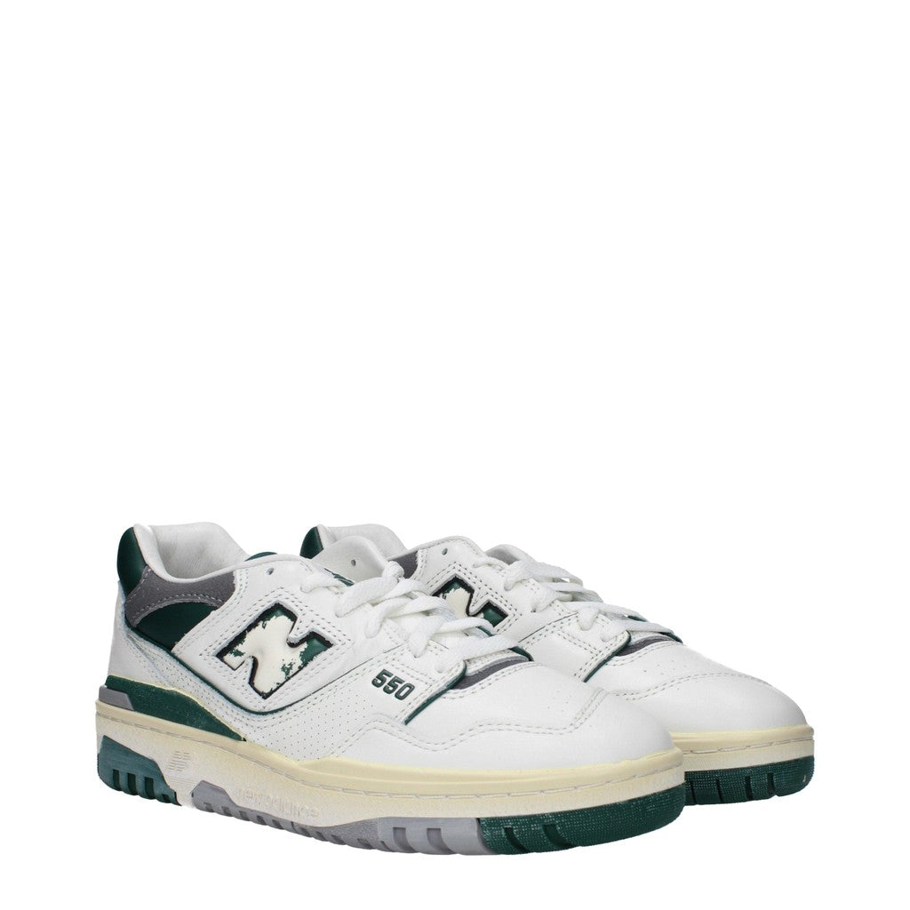 New Balance 550 Sneakers van leer en stof – Wit / Groen