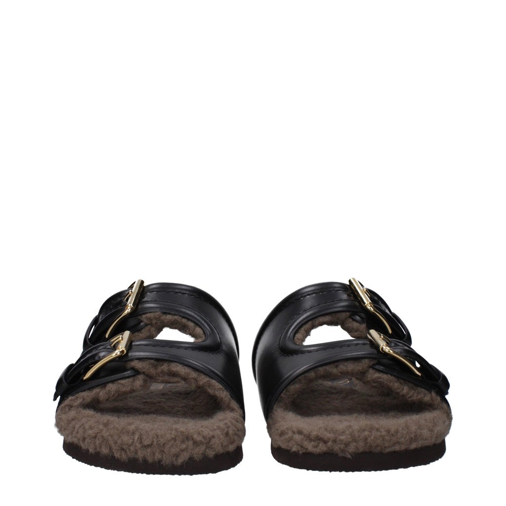 Valentino Garavani Sandalen met open neus en rubberen zool – Zwart