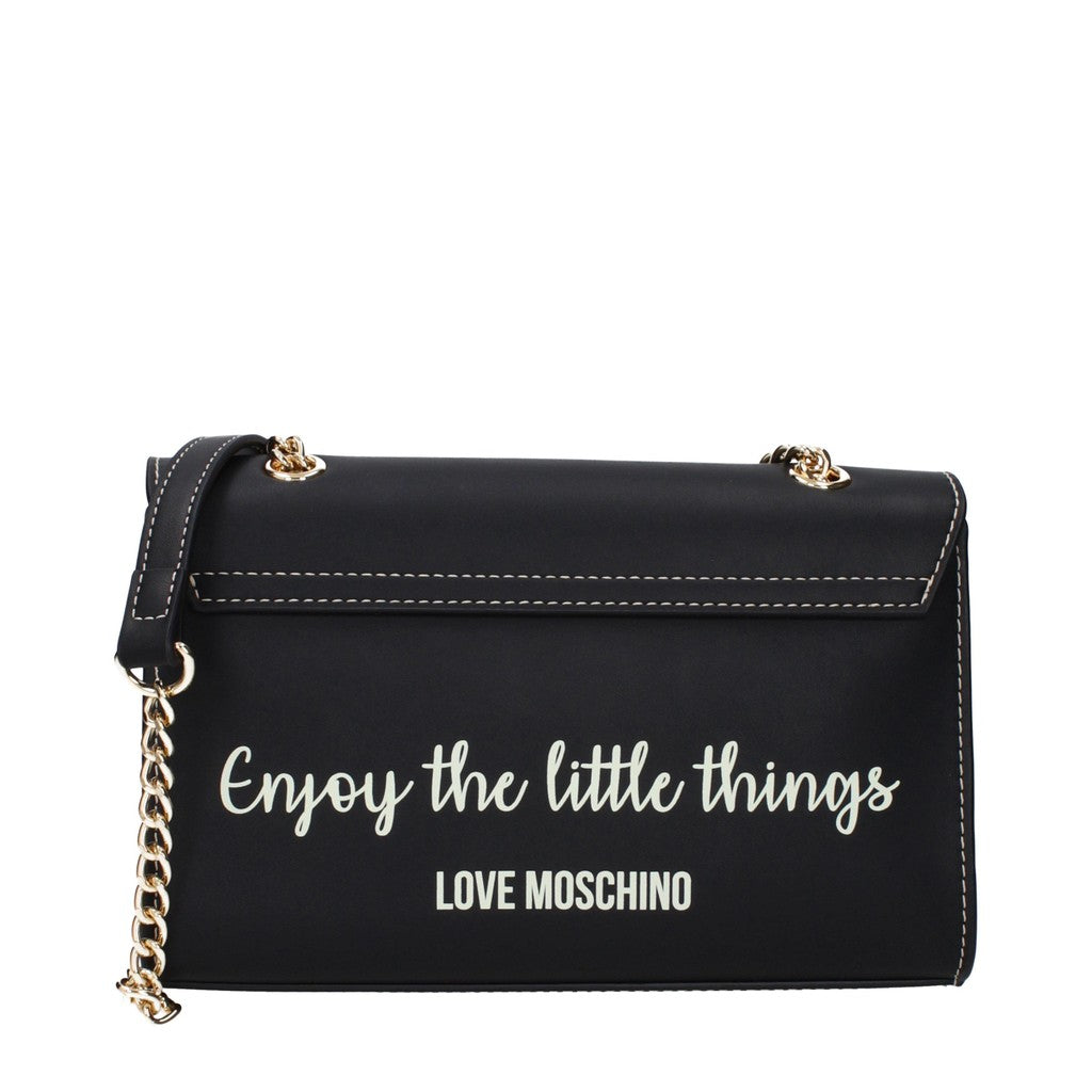 Love Moschino Compacte crossbodytas met goudkleurige details – Zwart
