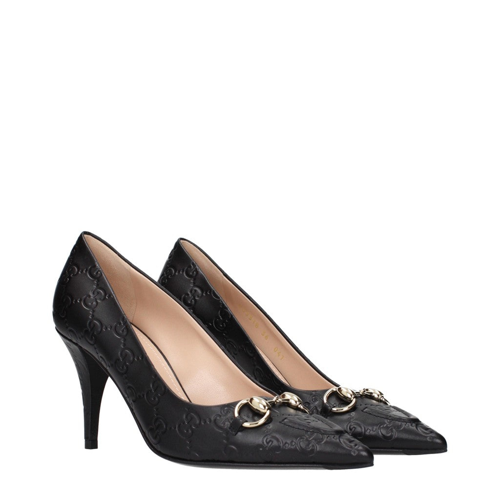Gucci Pumps met puntige neus en leren zool – Zwart