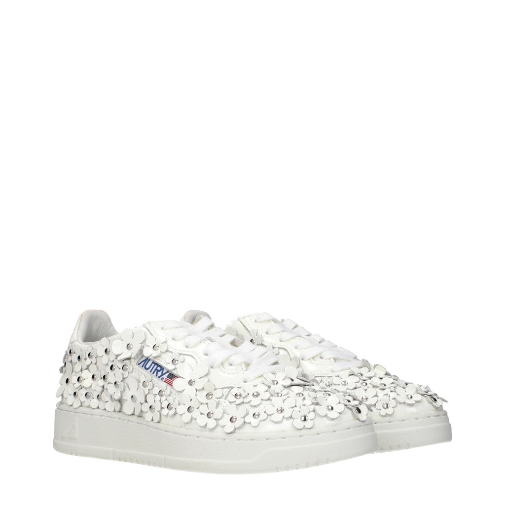 Autry Medalist Leren sneakers met lakleren detail – Wit