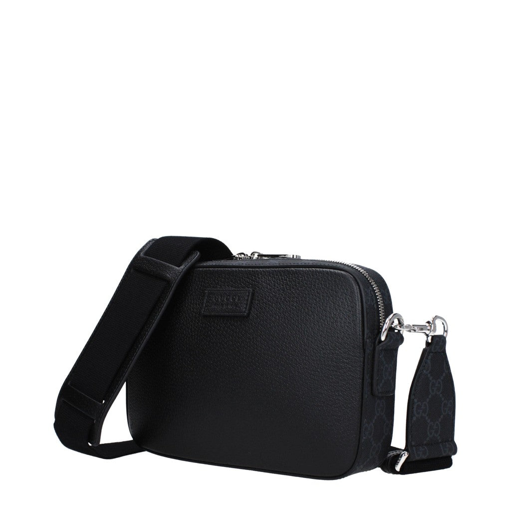Gucci Platte crossbodytas met zilverkleurige details – Zwart / Zilver