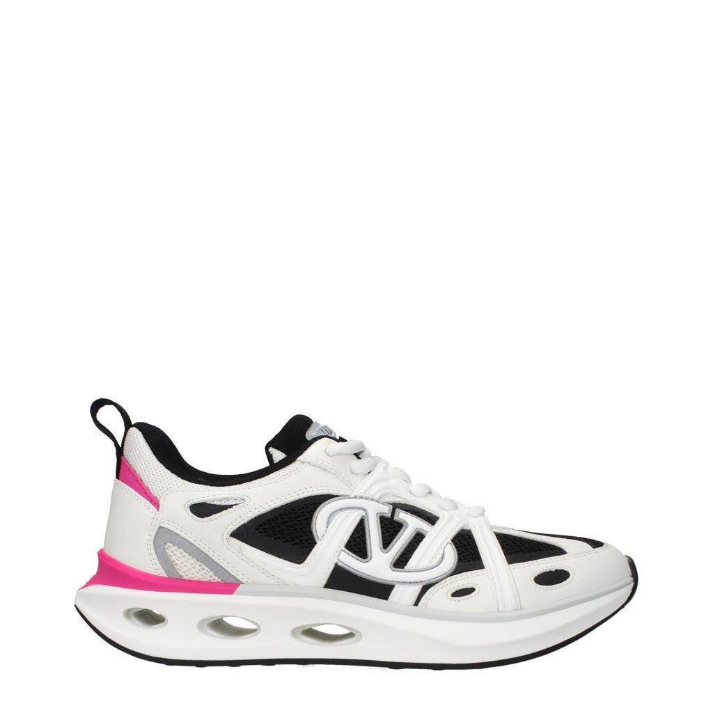 Valentino Garavani VLogo Easyjog Damessneakers van stof en leer – Wit / Zwart