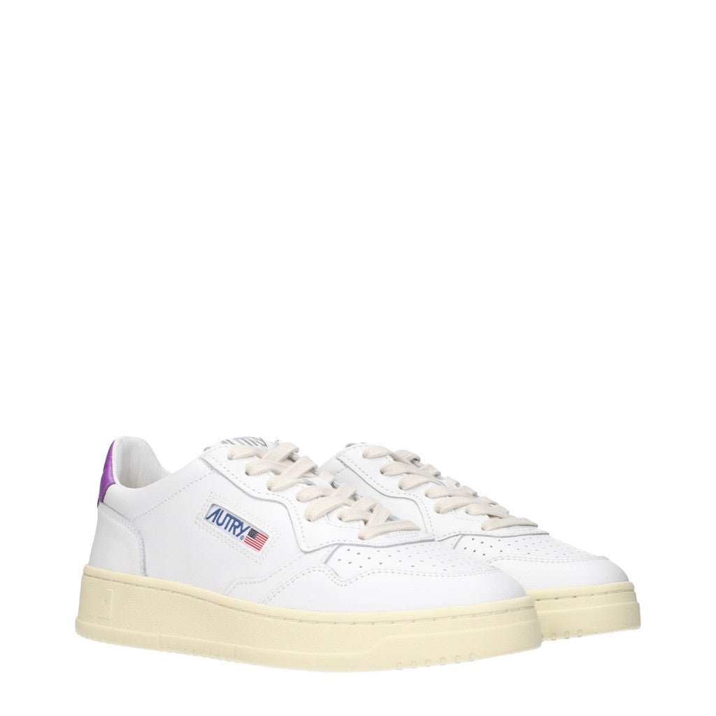 Autry Medalist Sneakers van leer met veters – Wit / Paars