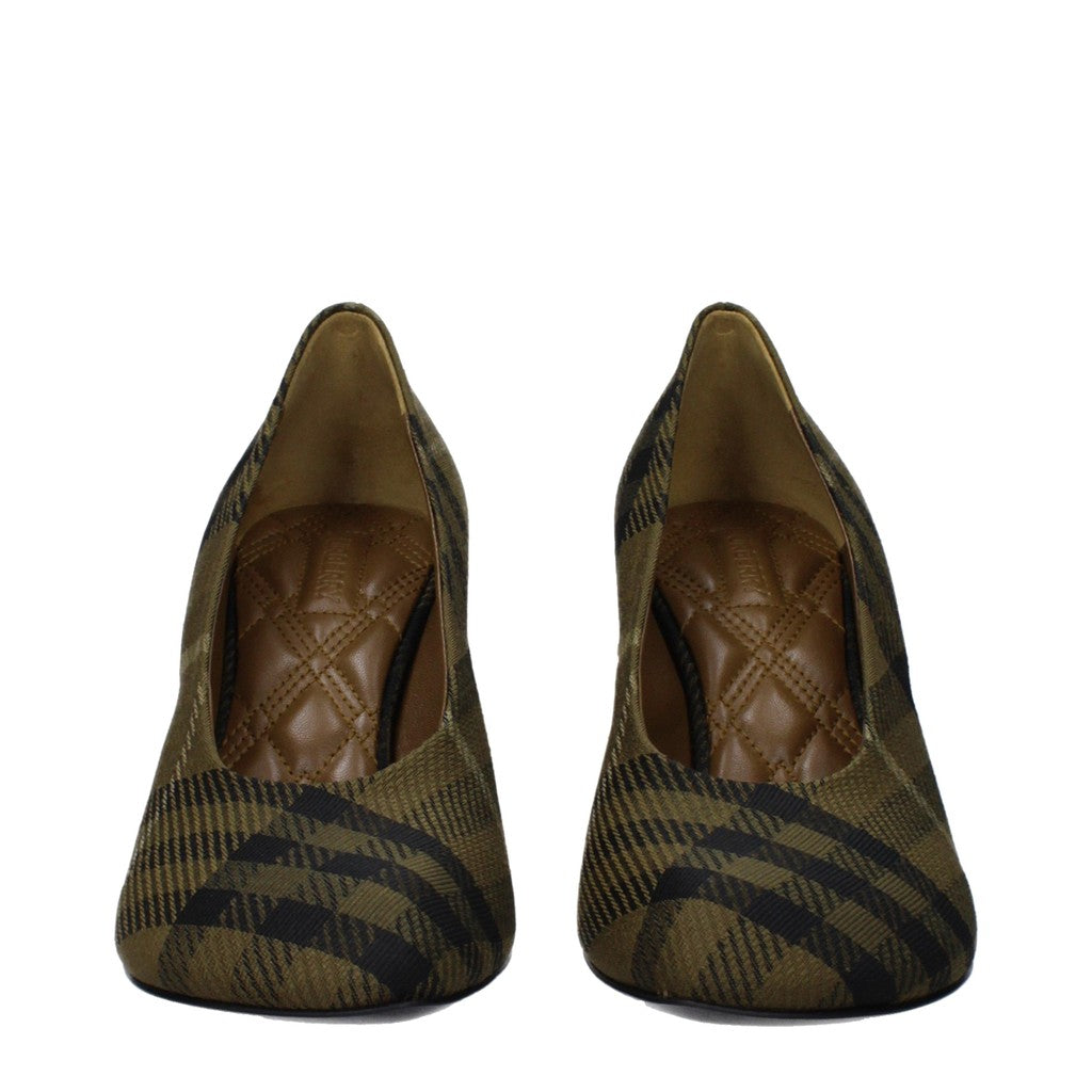 Burberry Stoffen pumps met ronde neus – Olijfgroen