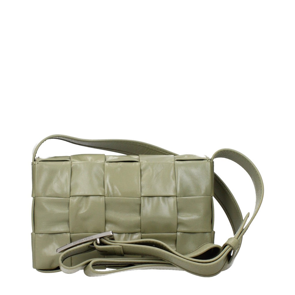 Bottega Veneta Slanke crossbodytas met zilverkleurige details – Groen