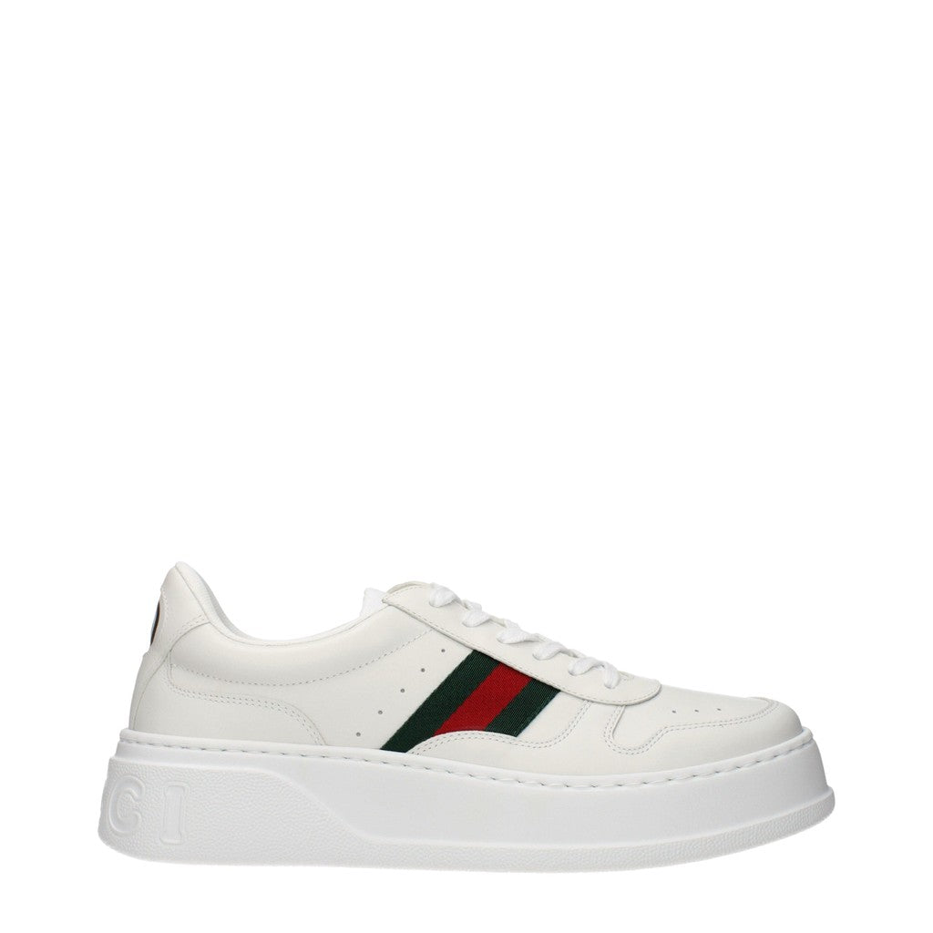Gucci Sneakers van leer en stof met veters – Wit
