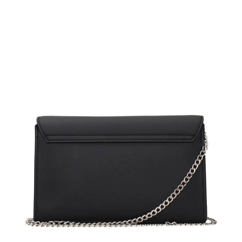 Love Moschino Compacte crossbodytas van polyurethaan – Zwart / Zilver