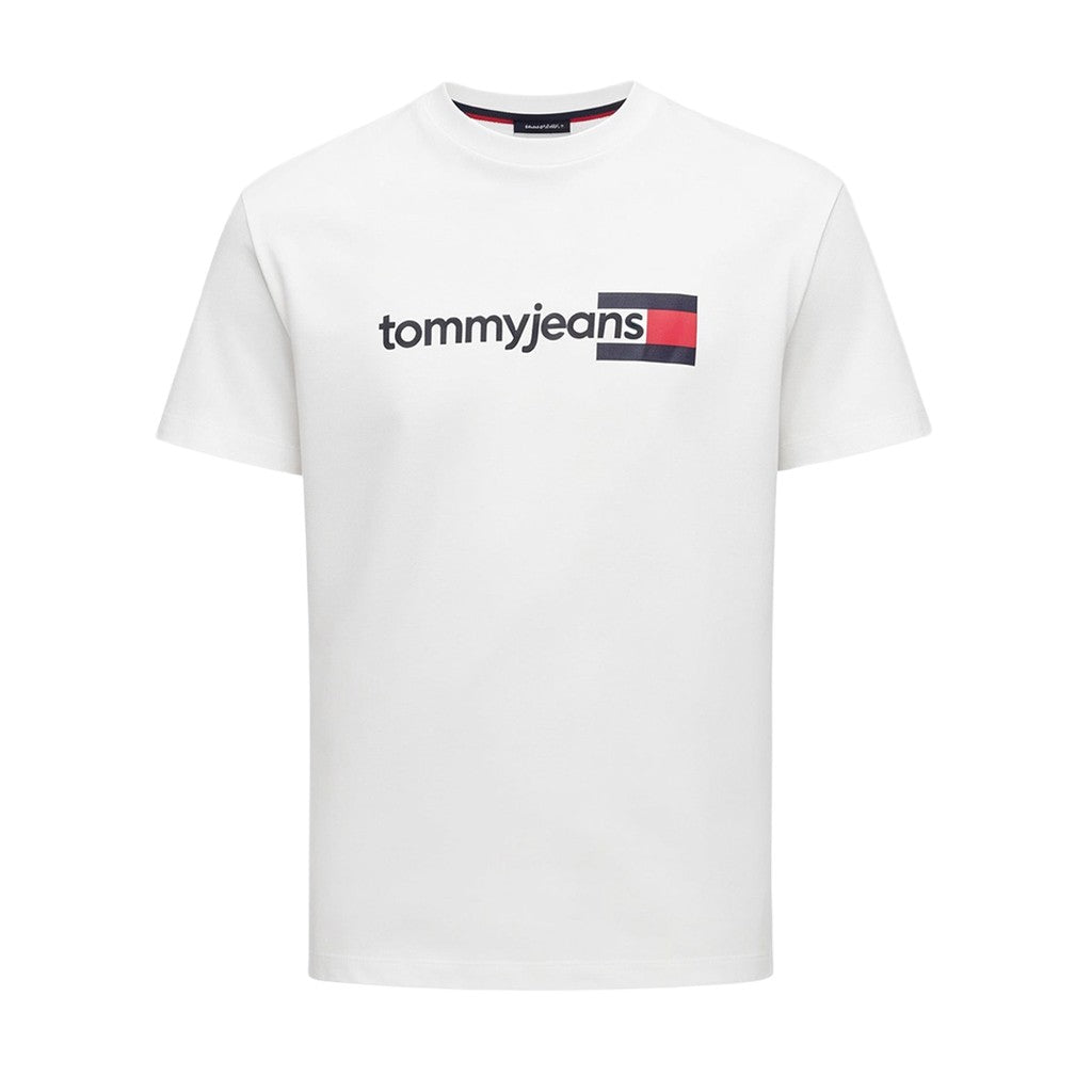 Tommy Jeans Regular Fit T-shirt met bedrukt logo – Ecru
