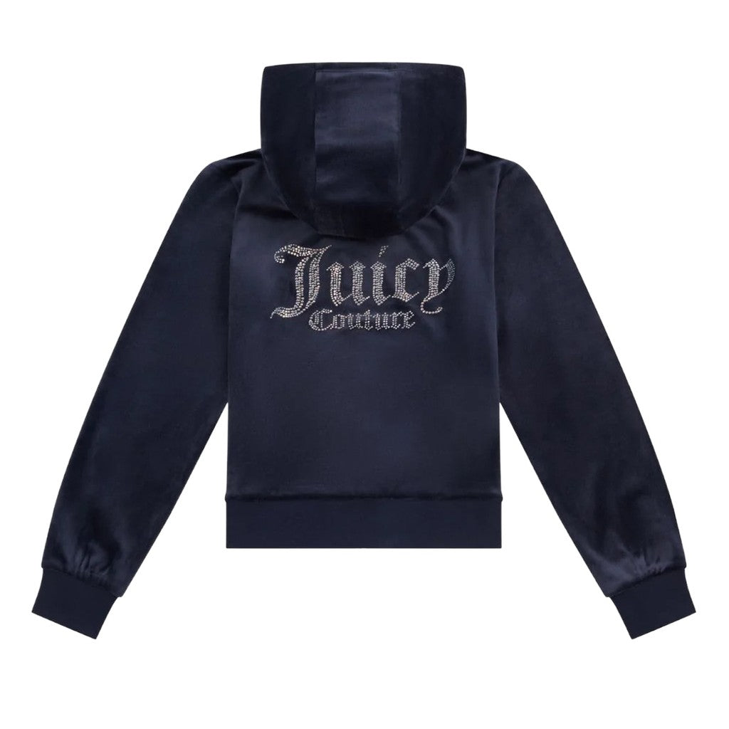 Juicy Couture Kids Hoodie met rits – Marineblauw
