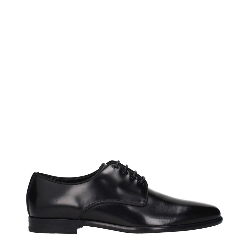 Dolce & Gabbana Leren veterschoenen – Zwart
