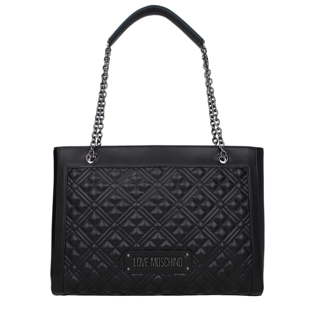Love Moschino Shopper met details in dezelfde kleur – Zwart