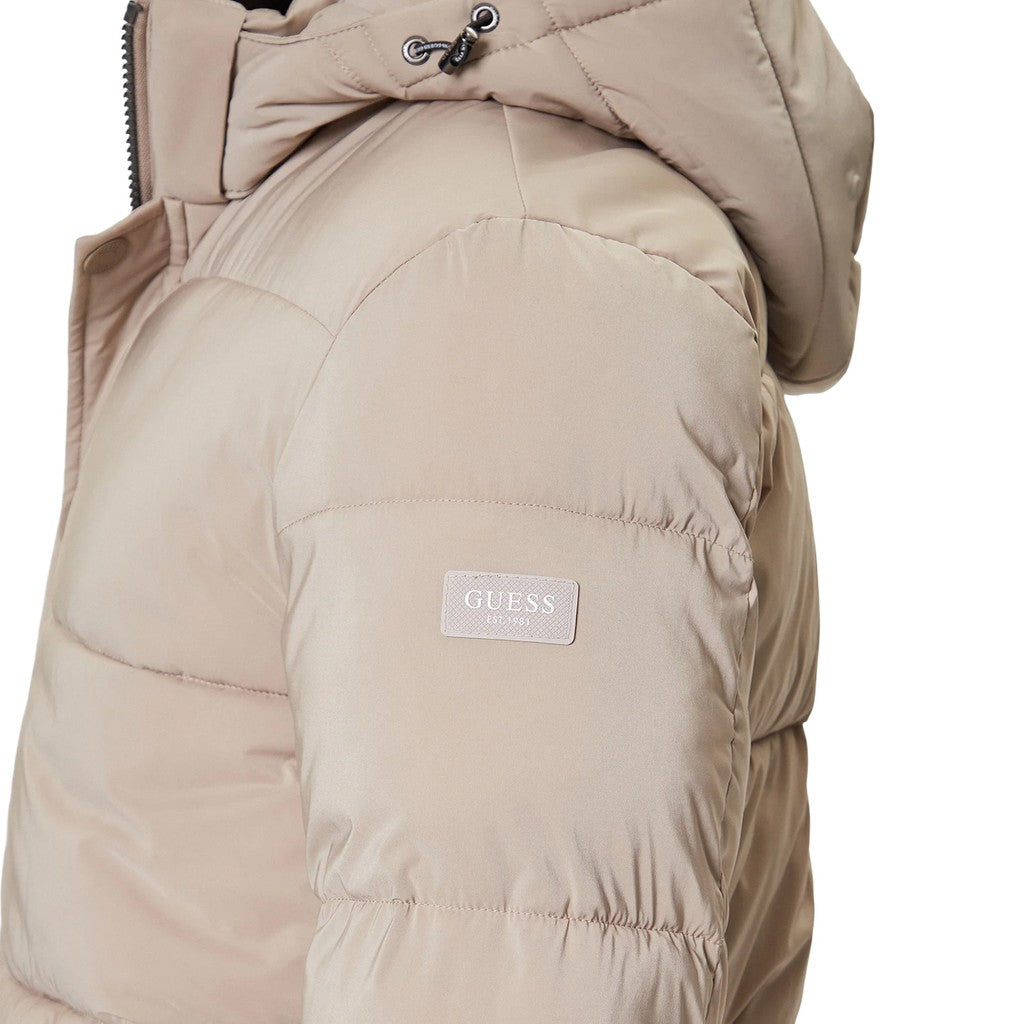Guess Jas met capuchon en rits en drukknopen – Khaki