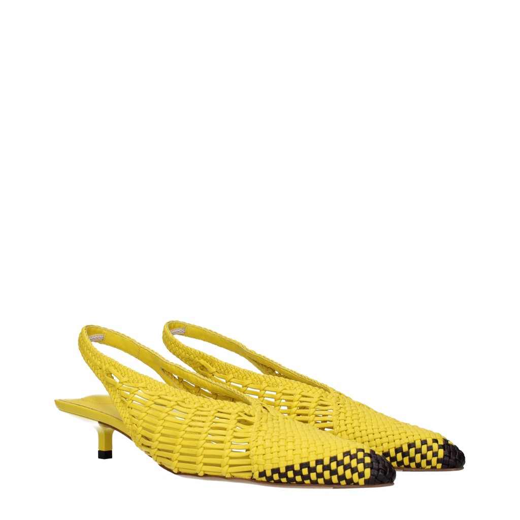 Jacquemus Low Cubisto Slingbacks – Geel