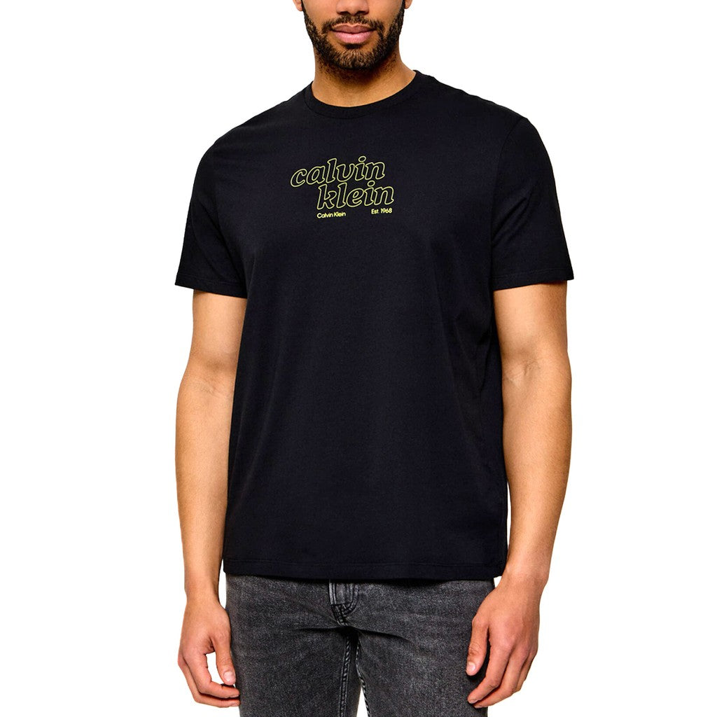 Calvin Klein Tweekleurig T-shirt met logo – Zwart