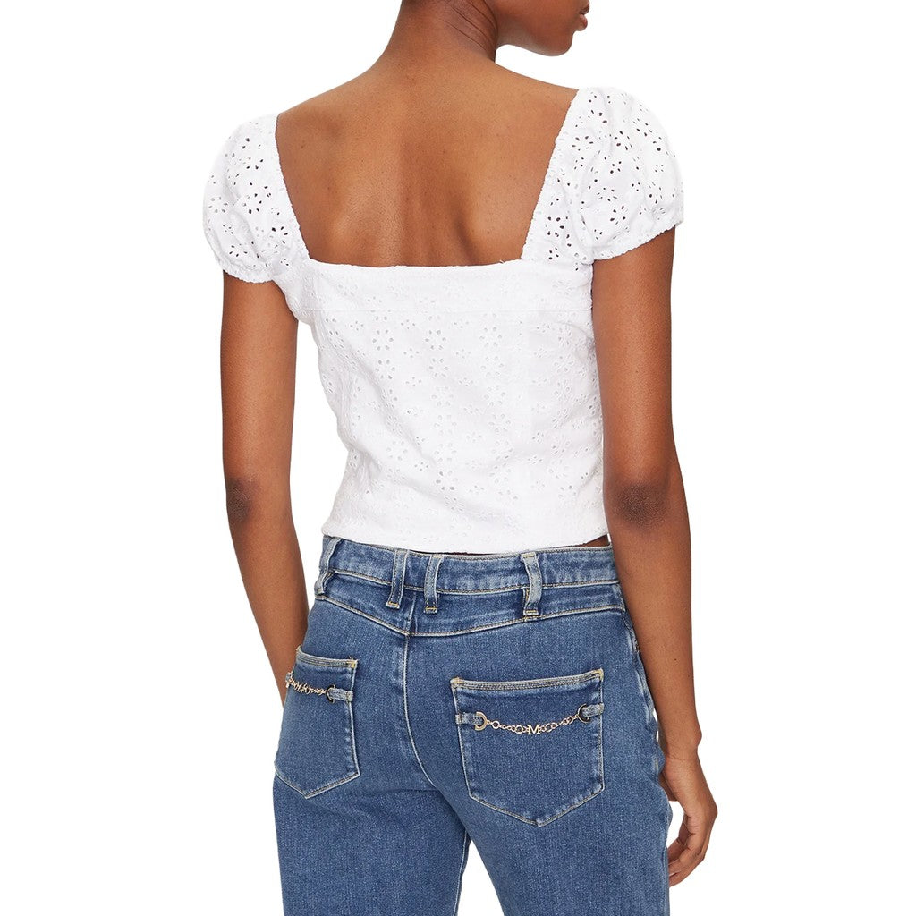 Guess Top met korte mouwen en ritssluiting – Wit