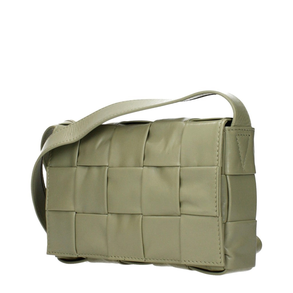 Bottega Veneta Slanke crossbodytas met zilverkleurige details – Groen